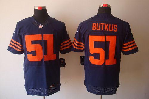 Nike Bears #51 Dick Butkus Navy Blue Alternate Men's Stitched NFL Elite Jersey