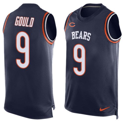 Nike Bears #9 Robbie Gould Navy Blue Team Color Men's Stitched NFL Limited Tank Top Jersey Nike Bears #9 Robbie Gould Navy Blue Team Color Men's Stitched NFL Limited Tank Top Jersey