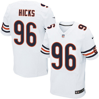 Nike Bears #96 Akiem Hicks White Men's Stitched NFL Elite Jersey