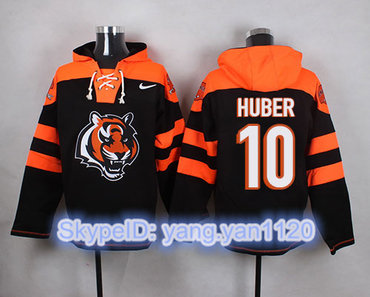 Nike Bengals #10 Kevin Huber Black Player Pullover NFL Hoodie Nike Bengals #10 Kevin Huber Black Player Pullover NFL Hoodie