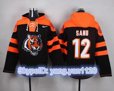 Nike Bengals #12 Mohamed Sanu Black Player Pullover NFL Hoodie