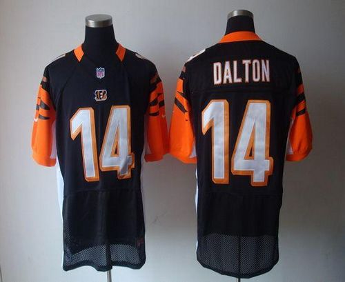 Nike Bengals #14 Andy Dalton Black Team Color Men's Stitched NFL Elite Jersey Nike Bengals #14 Andy Dalton Black Team Color Men's Stitched NFL Elite Jersey