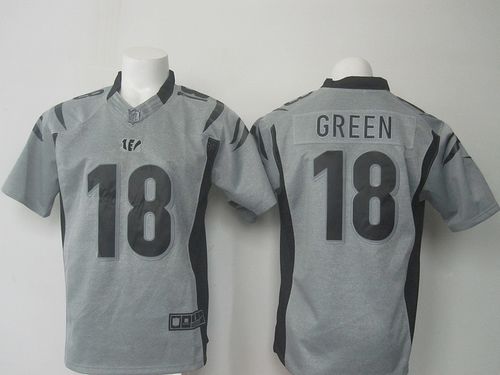 Nike Bengals #18 A.J. Green Gray Men's Stitched NFL Limited Gridiron Gray Jersey Nike Bengals #18 A.J. Green Gray Men's Stitched NFL Limited Gridiron Gray Jersey
