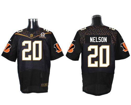 Nike Bengals #20 Reggie Nelson Black 2016 Pro Bowl Men's Stitched NFL Elite Jersey Nike Bengals #20 Reggie Nelson Black 2016 Pro Bowl Men's Stitched NFL Elite Jersey