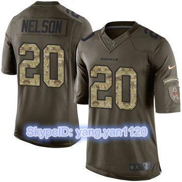 Nike Bengals #20 Reggie Nelson Green Men's Stitched NFL Limited Salute to Service Jersey
