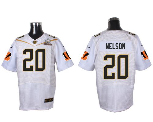 Nike Bengals #20 Reggie Nelson White 2016 Pro Bowl Men's Stitched NFL Elite Jersey Nike Bengals #20 Reggie Nelson White 2016 Pro Bowl Men's Stitched NFL Elite Jersey
