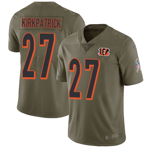 Nike Bengals #27 Dre Kirkpatrick Olive Youth Stitched NFL Limited 2017 Salute to Service Jersey Nike Bengals #27 Dre Kirkpatrick Olive Youth Stitched NFL Limited 2017 Salute to Service Jersey