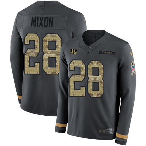 Nike Bengals #28 Joe Mixon Anthracite Salute to Service Youth