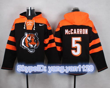 Nike Bengals #5 AJ McCarron Black Player Pullover NFL Hoodie