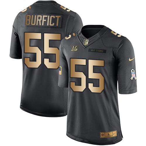 Nike Bengals #55 Vontaze Burfict Black Men's Stitched NFL Limited Gold Salute To Service Jersey Nike Bengals #55 Vontaze Burfict Black Men's Stitched NFL Limited Gold Salute To Service Jersey