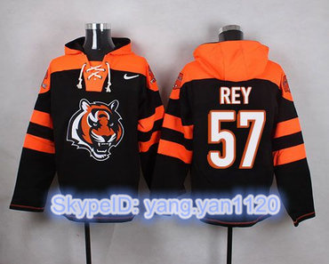 Nike Bengals #57 Vincent Rey Black Player Pullover NFL Hoodie Nike Bengals #57 Vincent Rey Black Player Pullover NFL Hoodie