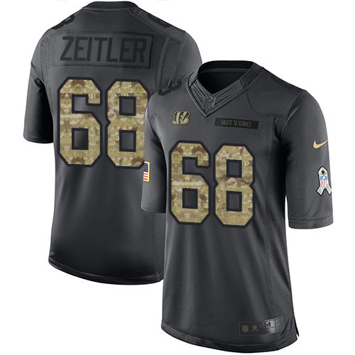 Nike Bengals #68 Kevin Zeitler Black Men's Stitched NFL Limited 2016 Salute to Service Jersey Nike Bengals #68 Kevin Zeitler Black Men's Stitched NFL Limited 2016 Salute to Service Jersey