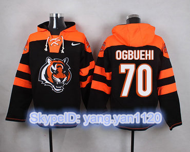 Nike Bengals #70 Cedric Ogbuehi Black Player Pullover NFL Hoodie Nike Bengals #70 Cedric Ogbuehi Black Player Pullover NFL Hoodie