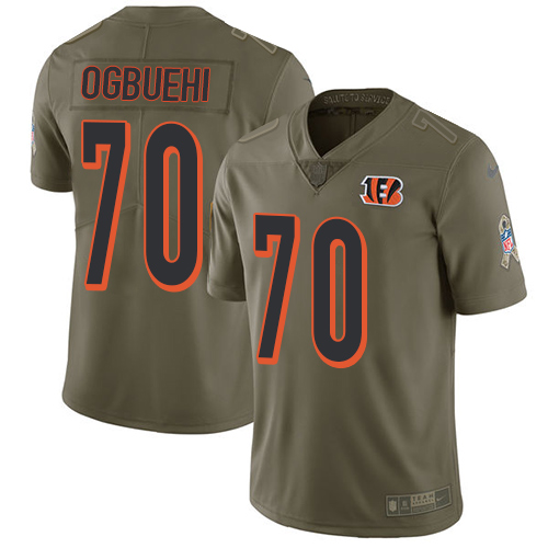 Nike Bengals #70 Cedric Ogbuehi Olive Men's Stitched NFL Limited 2017 Salute To Service Jersey