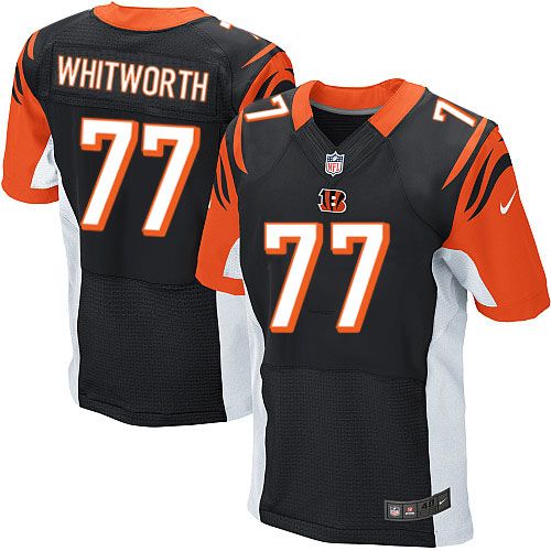 Nike Bengals #77 Andrew Whitworth Black Team Color Men's Stitched NFL Elite Jersey Nike Bengals #77 Andrew Whitworth Black Team Color Men's Stitched NFL Elite Jersey