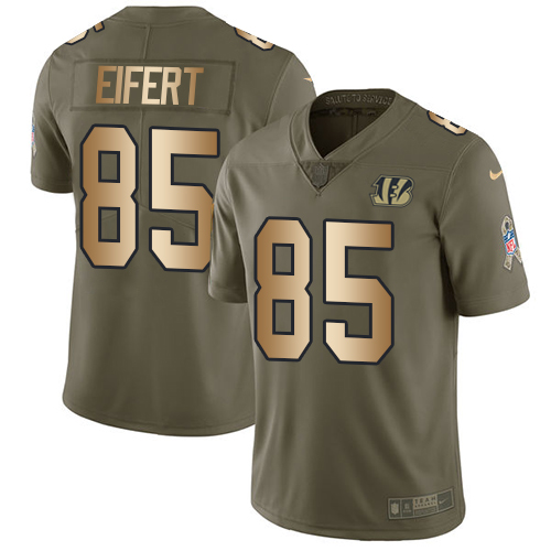 Nike Bengals #85 Tyler Eifert Olive Gold Youth Stitched NFL Limited 2017 Salute to Service Jersey Nike Bengals #85 Tyler Eifert Olive Gold Youth Stitched NFL Limited 2017 Salute to Service Jersey