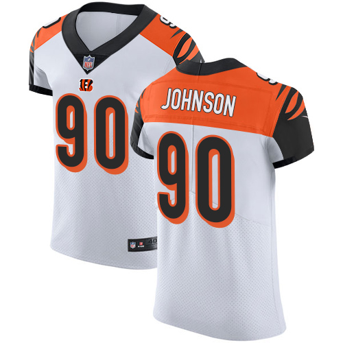Nike Bengals #90 Michael Johnson White Men's Stitched NFL Vapor Untouchable Elite Jersey Nike Bengals #90 Michael Johnson White Men's Stitched NFL Vapor Untouchable Elite Jersey