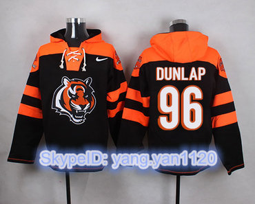 Nike Bengals #96 Carlos Dunlap Black Player Pullover NFL Hoodie Nike Bengals #96 Carlos Dunlap Black Player Pullover NFL Hoodie