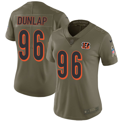 Nike Bengals #96 Carlos Dunlap Olive Women's Stitched NFL Limited 2017 Salute to Service Jersey Nike Bengals #96 Carlos Dunlap Olive Women's Stitched NFL Limited 2017 Salute to Service Jersey