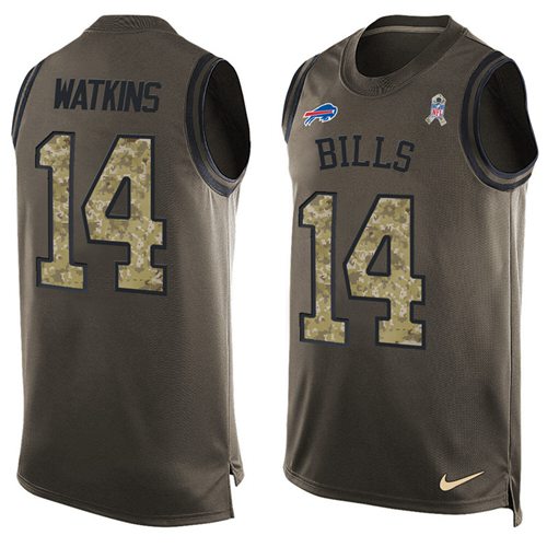 Nike Bills #14 Sammy Watkins Green Men's Stitched NFL Limited Salute To Service Tank Top Jersey Nike Bills #14 Sammy Watkins Green Men's Stitched NFL Limited Salute To Service Tank Top Jersey
