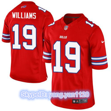 Nike Bills #19 Mike Williams Red Men's Stitched NFL Elite Rush Jersey