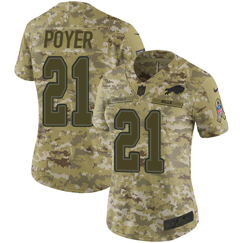 Nike Bills #21 Jordan Poyer Camo Women's Stitched NFL Limited 2018 Salute to Service Jersey Nike Bills #21 Jordan Poyer Camo Women's Stitched NFL Limited 2018 Salute to Service Jersey