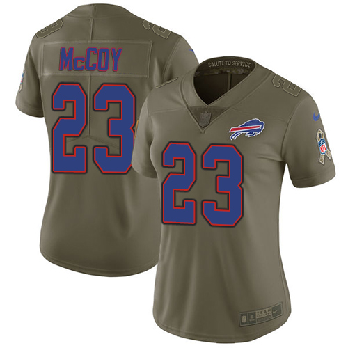 Nike Bills #23 LeSean McCoy Olive Women's Stitched NFL Limited 2017 Salute to Service Jersey