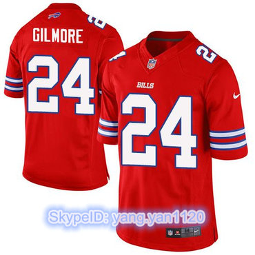 Nike Bills #24 Stephon Gilmore Red Men's Stitched NFL Elite Rush Jersey