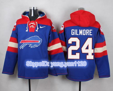 Nike Bills #24 Stephon Gilmore Royal Blue Player Pullover NFL Hoodie Nike Bills #24 Stephon Gilmore Royal Blue Player Pullover NFL Hoodie