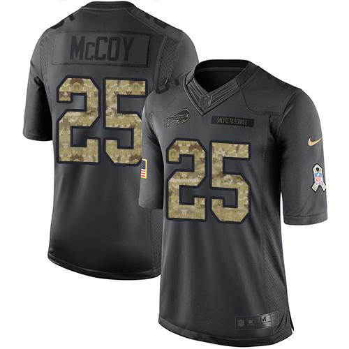 Nike Bills #25 LeSean McCoy Black Men's Stitched NFL Limited 2016 Salute To Service Jersey Nike Bills #25 LeSean McCoy Black Men's Stitched NFL Limited 2016 Salute To Service Jersey