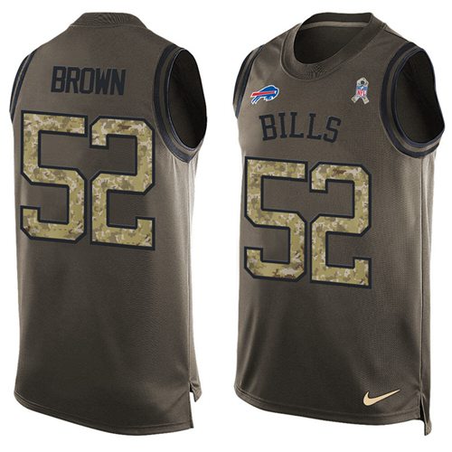 Nike Bills #52 Preston Brown Green Men's Stitched NFL Limited Salute To Service Tank Top Jersey Nike Bills #52 Preston Brown Green Men's Stitched NFL Limited Salute To Service Tank Top Jersey
