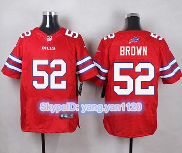 Nike Bills #52 Preston Brown Red Men's Stitched NFL Elite Rush Jersey