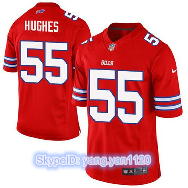 Nike Bills #55 Jerry Hughes Red Men's Stitched NFL Elite Rush Jersey