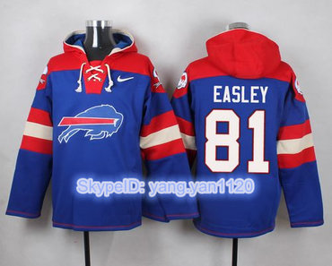 Nike Bills #81 Marcus Easley Royal Blue Player Pullover NFL Hoodie