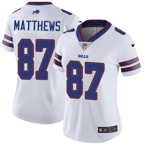 Nike Bills #87 Jordan Matthews White Women's Stitched NFL Vapor Untouchable Limited Jersey Nike Bills #87 Jordan Matthews White Women's Stitched NFL Vapor Untouchable Limited Jersey