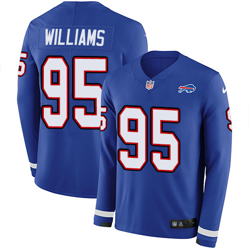 Nike Bills #95 Kyle Williams Royal Blue Team Color Men's Stitched NFL Limited Therma Long Sleeve Jersey Nike Bills #95 Kyle Williams Royal Blue Team Color Men's Stitched NFL Limited Therma Long Sleeve Jersey