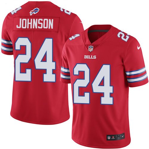 Nike Bills 24 Taron Johnson Red Color Rush Limited Jersey Nike Bills 24 Taron Johnson Red Color Rush Limited Jersey