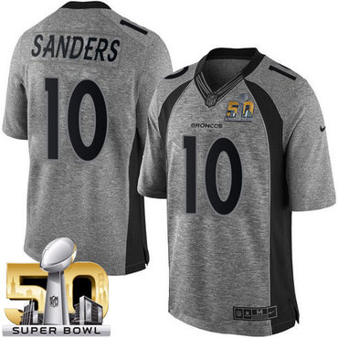Nike Broncos #10 Emmanuel Sanders Gray Super Bowl 50 Men's Stitched NFL Limited Gridiron Gray Jersey Nike Broncos #10 Emmanuel Sanders Gray Super Bowl 50 Men's Stitched NFL Limited Gridiron Gray Jersey