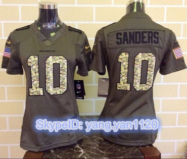 Nike Broncos #10 Emmanuel Sanders Green Women's Stitched NFL Limited Salute to Service Jersey