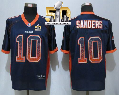 Nike Broncos #10 Emmanuel Sanders Navy Blue Alternate Super Bowl 50 Men's Stitched NFL Elite Drift Fashion Jersey Nike Broncos #10 Emmanuel Sanders Navy Blue Alternate Super Bowl 50 Men's Stitched NFL Elite Drift Fashion Jersey