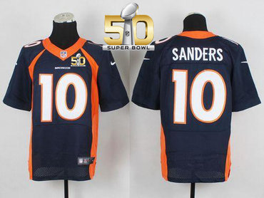 Nike Broncos #10 Emmanuel Sanders Navy Blue Alternate Super Bowl 50 Men's Stitched NFL New Elite Jersey