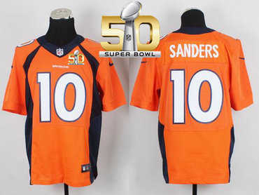 Nike Broncos #10 Emmanuel Sanders Orange Team Color Super Bowl 50 Men's Stitched NFL New Elite Jersey
