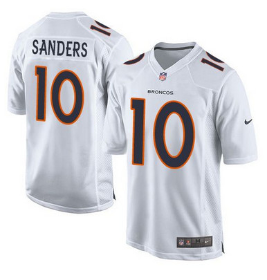 Nike Broncos #10 Emmanuel Sanders White Men's Stitched NFL Game Event Jersey