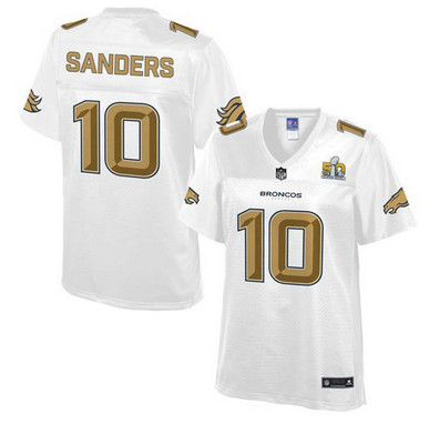 Nike Broncos #10 Emmanuel Sanders White Women's NFL Pro Line Super Bowl 50 Fashion Game Jersey