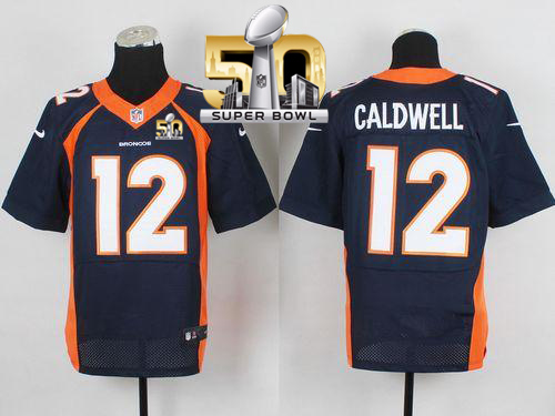 Nike Broncos #12 Andre Caldwell Navy Blue Alternate Super Bowl 50 Men's Stitched NFL New Elite Jersey