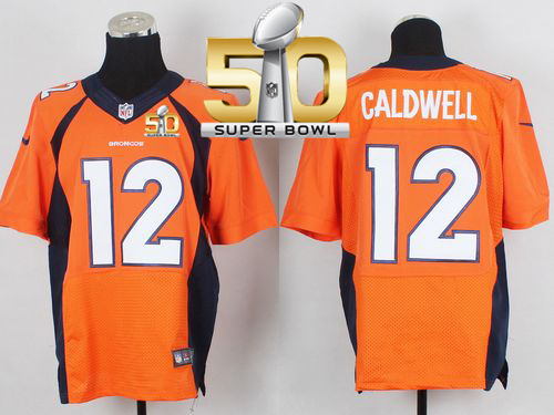 Nike Broncos #12 Andre Caldwell Orange Team Color Super Bowl 50 Men's Stitched NFL New Elite Jersey