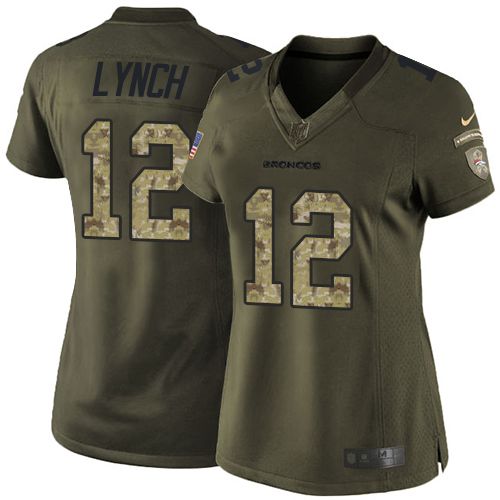 Nike Broncos #12 Paxton Lynch Green Women's Stitched NFL Limited Salute to Service Jersey