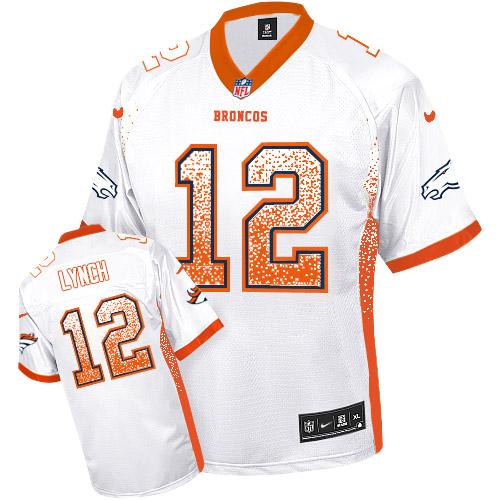 Nike Broncos #12 Paxton Lynch White Men's Stitched NFL Elite Drift Fashion Jersey Nike Broncos #12 Paxton Lynch White Men's Stitched NFL Elite Drift Fashion Jersey