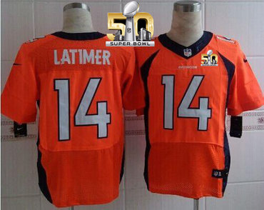 Nike Broncos #14 Cody Latimer Orange Team Color Super Bowl 50 Men's Stitched NFL New Elite Jersey Nike Broncos #14 Cody Latimer Orange Team Color Super Bowl 50 Men's Stitched NFL New Elite Jersey