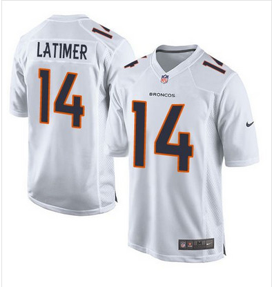 Nike Broncos #14 Cody Latimer White Men's Stitched NFL Game Event Jersey